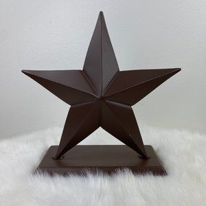 Brown Metal Star w/ Base 8" X 8" X 2.75" Primitive Country Farmhouse